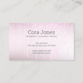 Moderne, klassische Rosa Blush Glitzer Crystal Dri Visitenkarte (Rückseite)