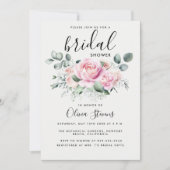 Moderne klassische Rosa Rose Chic Brautparty Einladung (Vorderseite)