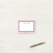 Moderne klassische rosa schwarze Polka Dot rosa Ba Post-it Klebezettel (Auf Schreibtisch)