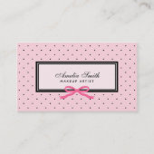 Moderne klassische rosa schwarze Polka Dot rosa Ba Visitenkarte (Vorderseite)