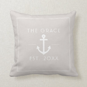 Moderne Klassische Schiffsbezeichnung Nautical Tan Kissen