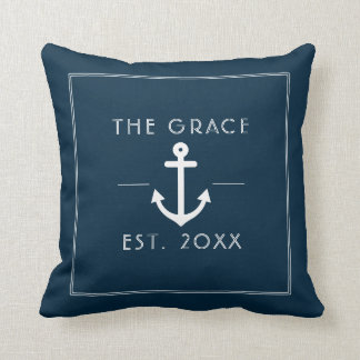 Moderne klassische Schiffsnacht Nautical Navy Kissen