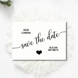 Moderne, klassische Schwarz-Hochzeit SPAREN DAS DA Ankündigungspostkarte