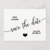 Moderne, klassische Schwarz-Hochzeit SPAREN DAS DA Ankündigungspostkarte (Vorderseite)