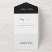 Moderne, klassische Schwarz-Weiß-Foto-Hochzeit All In One Einladung (Außenbereich)