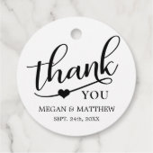 Moderne klassische Schwarz-Weiß-Hochzeit Vielen Da Geschenkanhänger (Rückseite)