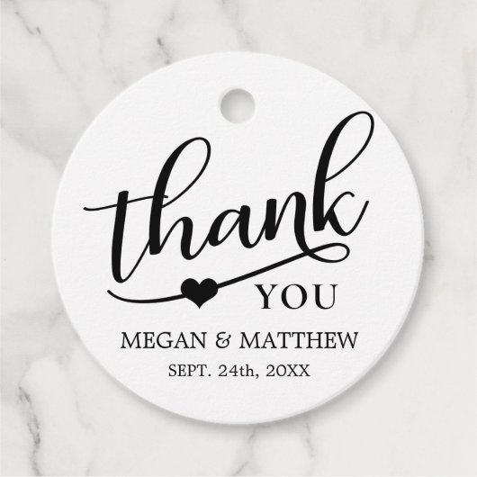 Moderne klassische Schwarz-Weiß-Hochzeit Vielen Da Geschenkanhänger (Vorderseite)