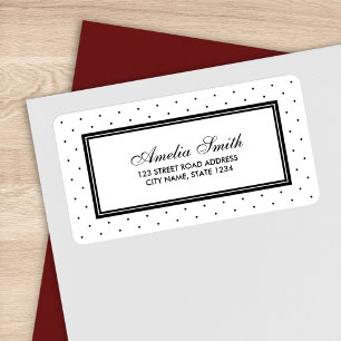 Moderne klassische Schwarz-Weiß-Polka-Dot-Adresse Adressaufkleber
