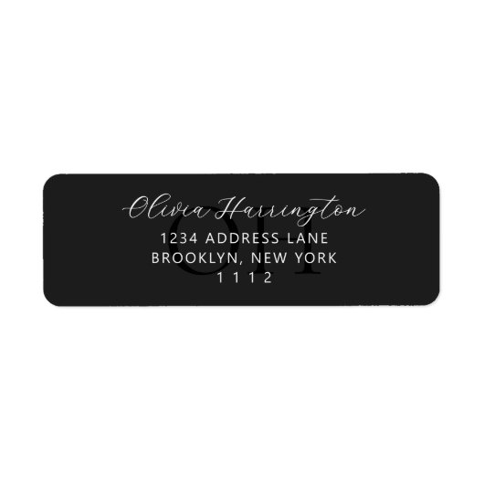 Moderne klassische Schwarz-Weiß-Script-Adresse (Vorne)