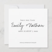 Moderne klassische Schwarz-weiße Hochzeit Save The Date (Vorderseite)