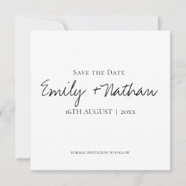 Moderne klassische Schwarz-weiße Hochzeit Save The Date