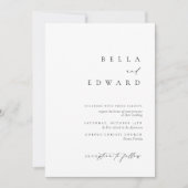 Moderne klassische Schwarz-weiße Typografie-Hochze Einladung (Vorderseite)