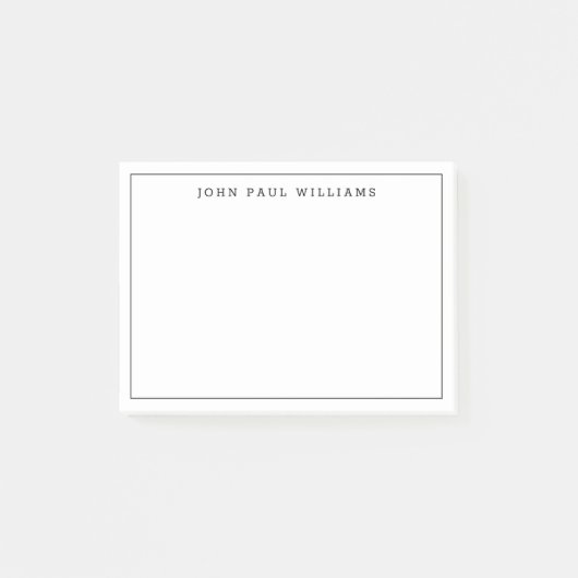 Moderne klassische schwarze formale dünne Grenzlin Post-it Klebezettel (Vorderseite)