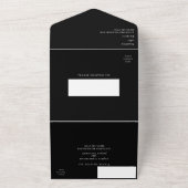Moderne klassische Schwarze Hochzeit All In One Einladung (Außenbereich)