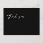 Moderne klassische Schwarze Hochzeit Danke Postcar Postkarte (Vorderseite)