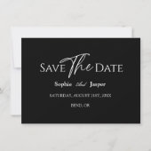 Moderne klassische schwarze Hochzeit Flach Save Th The Date (Vorderseite)