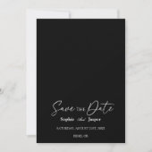 Moderne klassische Schwarze Hochzeit spart das Dat Save The Date (Vorderseite)