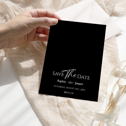 Moderne klassische Schwarze Hochzeit speichert die Save The Date