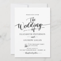 Moderne klassische Script-Hochzeit