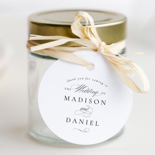 Moderne klassische Script-Hochzeit Geschenkanhänger