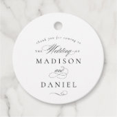 Moderne klassische Script-Hochzeit Geschenkanhänger (Vorderseite)
