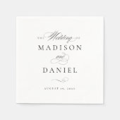 Moderne klassische Script-Hochzeit Serviette (Vorderseite)