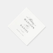 Moderne klassische Script-Hochzeit Serviette (Ecke)