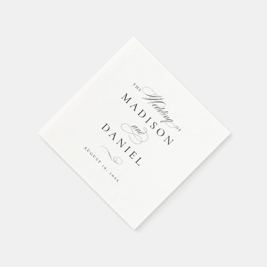 Moderne klassische Script-Hochzeit Serviette (Ecke)