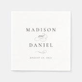 Moderne klassische Script-Hochzeit Serviette (Vorderseite)