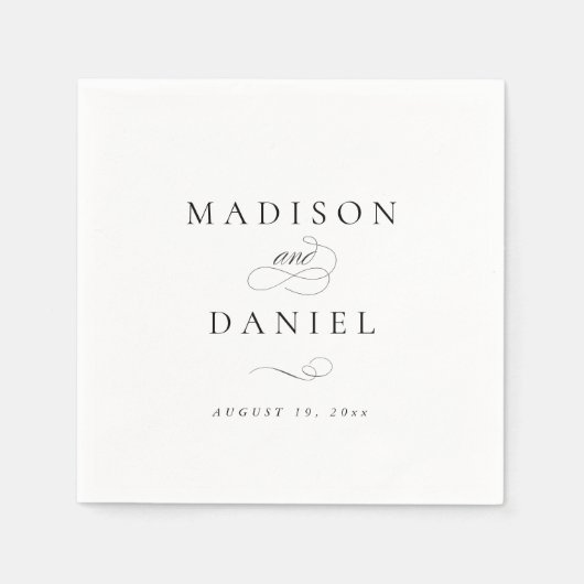 Moderne klassische Script-Hochzeit Serviette (Vorderseite)