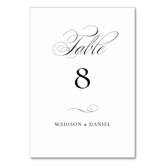Moderne klassische Script-Hochzeit Tischnummer (Rückseite)