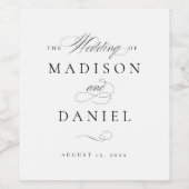 Moderne klassische Script-Hochzeit Weinetikett (Einzelnes Label)
