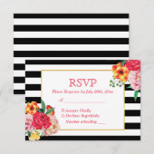 Moderne klassische Streifenpferde-Hochzeit RSVP Karte (Vorne/Hinten)