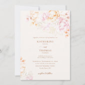 Moderne klassische Terracotta Rosa Fall Blumenzehe Einladung (Vorderseite)