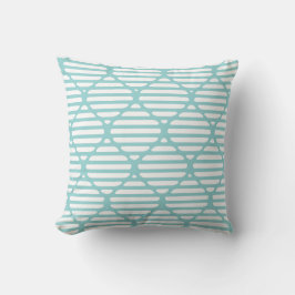 Moderne klassische türkisfarbene Lattice Hour Glas Kissen