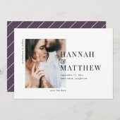 Moderne klassische Typografie Foto Hochzeit Save The Date (Vorne/Hinten)
