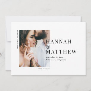 Moderne klassische Typografie Foto Hochzeit Save The Date