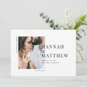 Moderne klassische Typografie Foto Hochzeit Save The Date (Stehend Vorderseite)