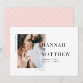 Moderne klassische Typografie Foto Hochzeit Save The Date (Vorne/Hinten)