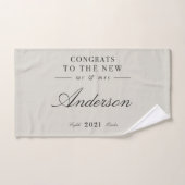 Moderne klassische Typografie Mr. und Mrs. Badhandtuch Set (Handtuch)
