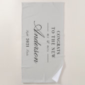 Moderne klassische Typografie Mr. und Mrs. Strandtuch (Vorderseite)