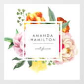 Moderne klassische Wasserfarbenpeony CUSTOM Fensteraufkleber (Blatt)