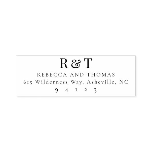 Moderne klassische Wedding Monogram Rücksendeadres Permastempel (Design)