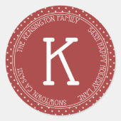 Moderne klassische Weihnachten Rustikale rote Punk Runder Aufkleber (Vorderseite)