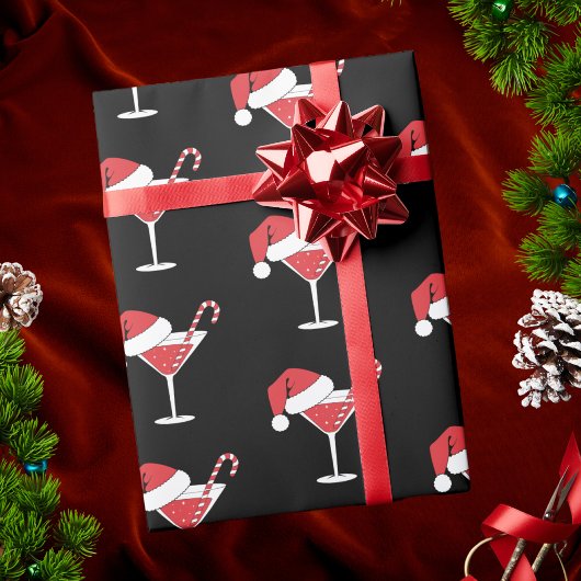 Moderne klassische Weihnachtscocktails Geschenkpapier