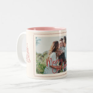 Moderne klassische Weihnachtsfoto-Eleganz Zweifarbige Tasse