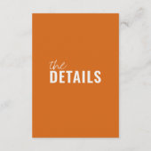 Moderne klassische Whimsikfarbenfrohe Hochzeitsdet Begleitkarte (Rückseite)