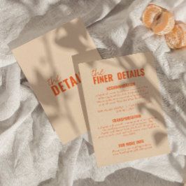 Moderne klassische Whimsikfarbenfrohe Hochzeitsdet Begleitkarte