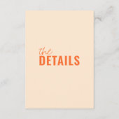 Moderne klassische Whimsikfarbenfrohe Hochzeitsdet Begleitkarte (Rückseite)