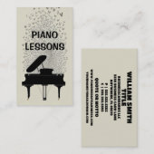 Moderne Klavierstunden Schmetterlinge fliegen über Visitenkarte (Vorne/Hinten)